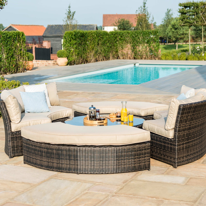 Marysville Rattan Lifestyle Suite - with Rising Table, Brown