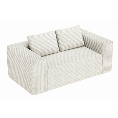 Canapé en velours côtelé 63 "avec 2 coussins Cloud Comfort