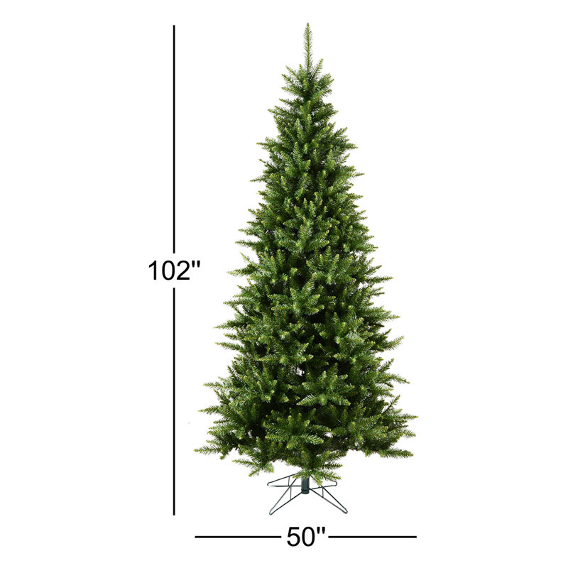 Camdon Fir Slim Artificial Christmas Tree, 8.5' H, Unlit, Not Pre-Lit