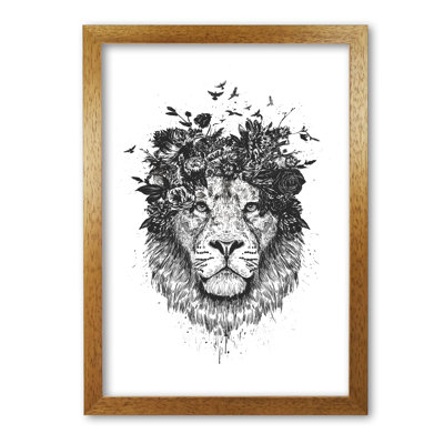 Floral Lion 1 Piece Wall Art