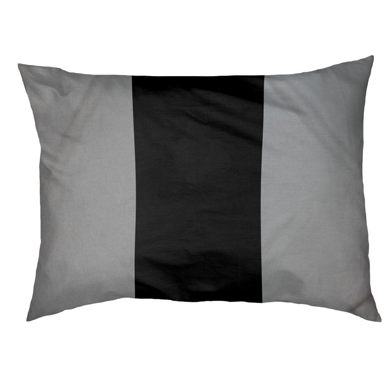 Coussin Oakland, Argent / Noir, Moyen (H 6,5 po x l 40 po x P 30 po)