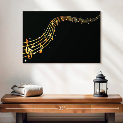 Abarca Flowing Golden Music Notes