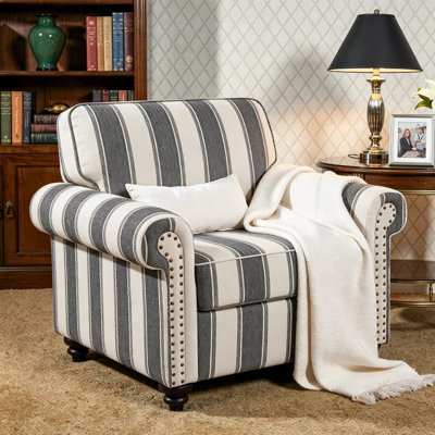 Upholstered Cotton Blend Armchair