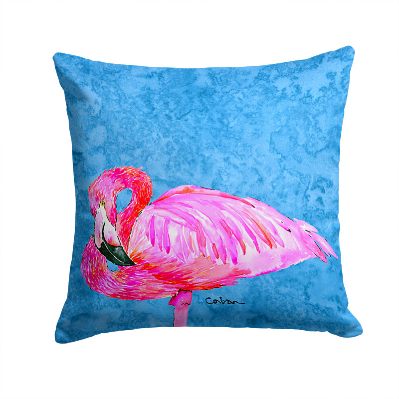 Bleu flamant rose ; coussin décoratif intérieur/extérieur rose