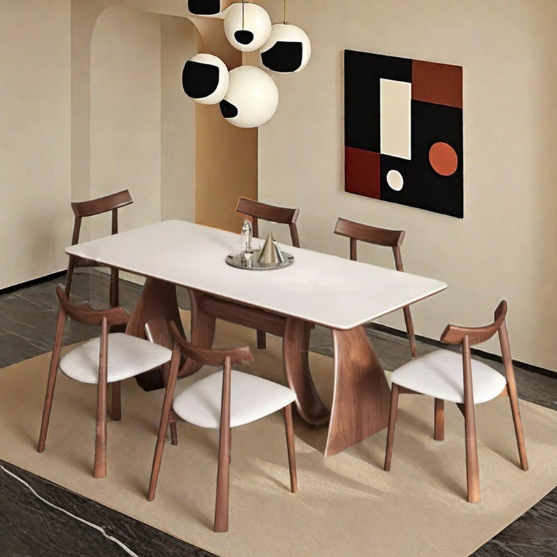 Table et chaise de salle à manger haut de gamme légère et luxueuse, H 29,5 po x L 70,8 po x l 35,4 po