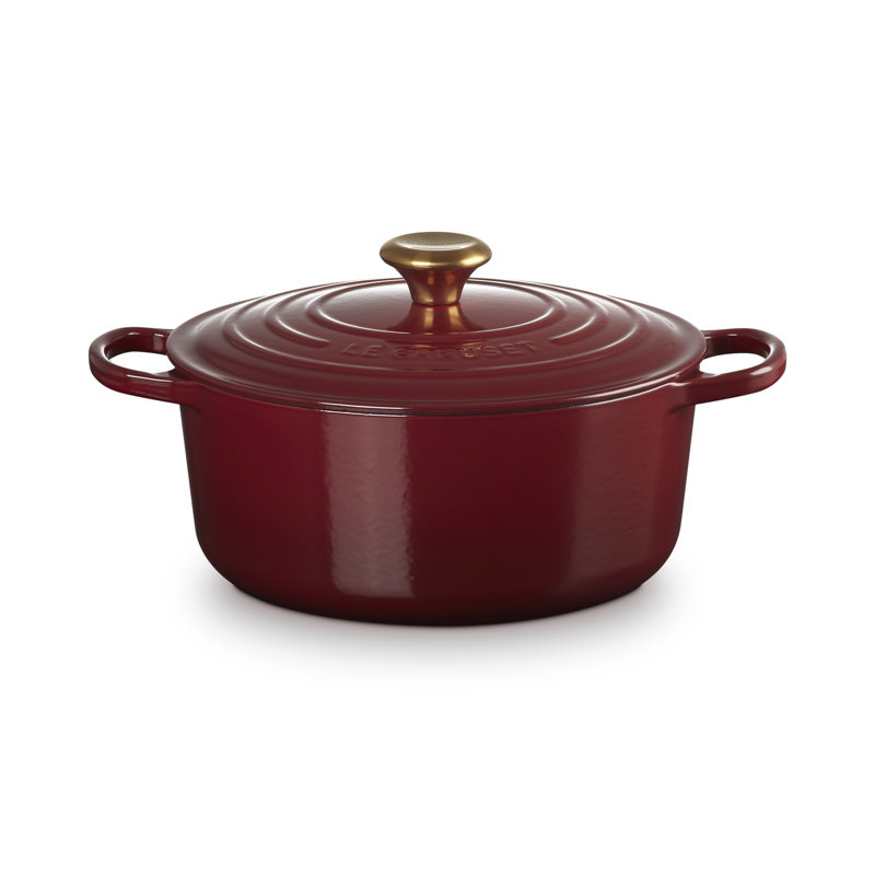Le Creuset Cast Iron Round Casserole, 26cm / 5.3L, Garnet