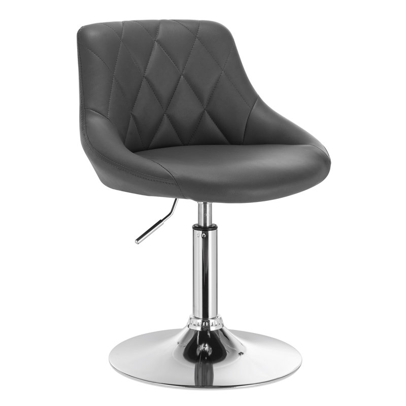 Dequesha Swivel Upholstered Adjustable Height Counter Stool, Grey