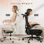 Chaise de bureau ergonomique blanche Cablady-1558858987