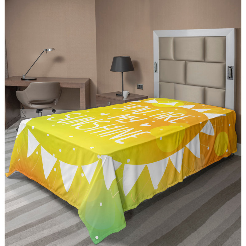 Drap-housse jaune Ambesonne Sun Love Art - jaune, Simple