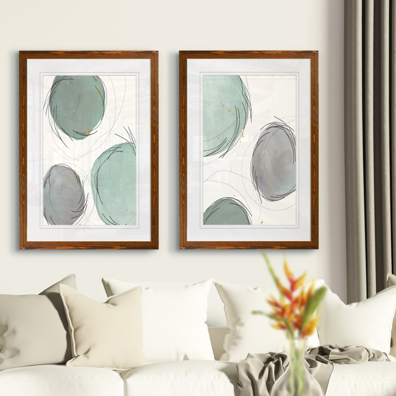 « encircleed orbites i » par vincent van gogh-2 pièces, ensemble de 2 reproductions d’art sur image, Papier avec cadre érable