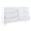 Commode 6 tiroirs Gaines, finition brillante blanche-1690988551