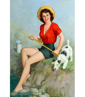 Girl Fishing by Walt Otto - Print