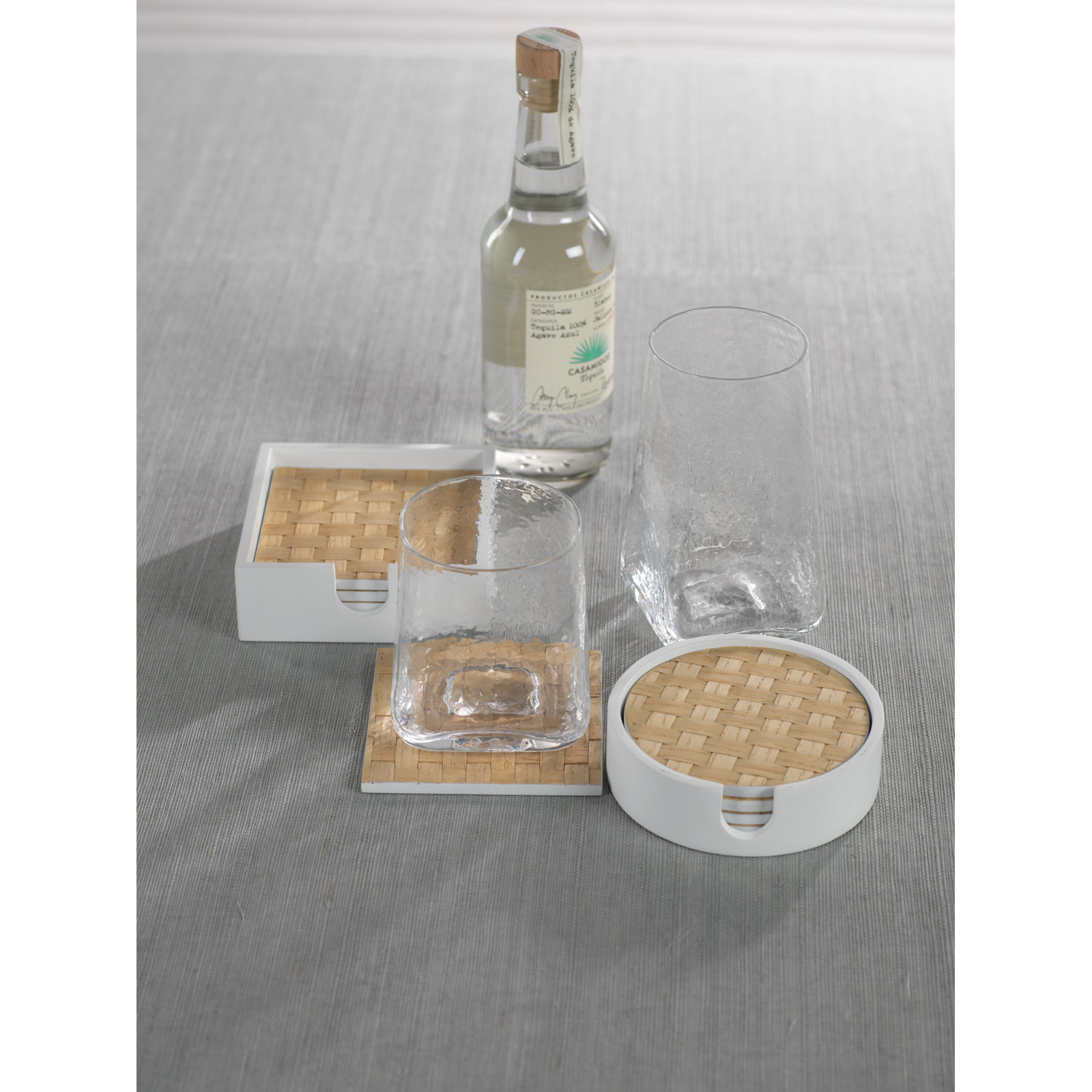 Woven Ash Coaster Set with Holder