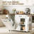 39.4" Kitchen Island with Power Outlet, Drop Leaf & Trash Can Storage, Rolling Cart with 3-Tier Spice Rack-288024799