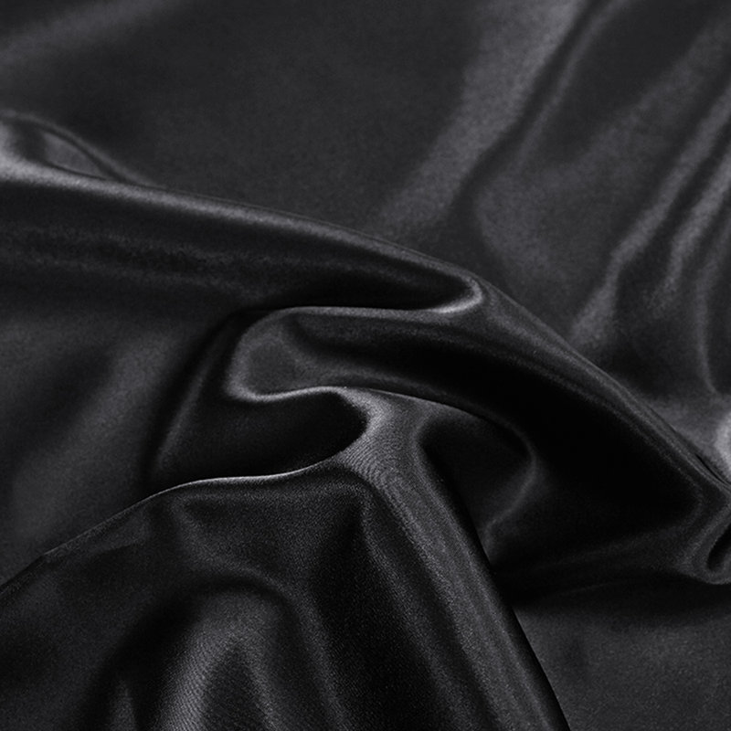 Ensemble de draps en satin, Simple, Noir