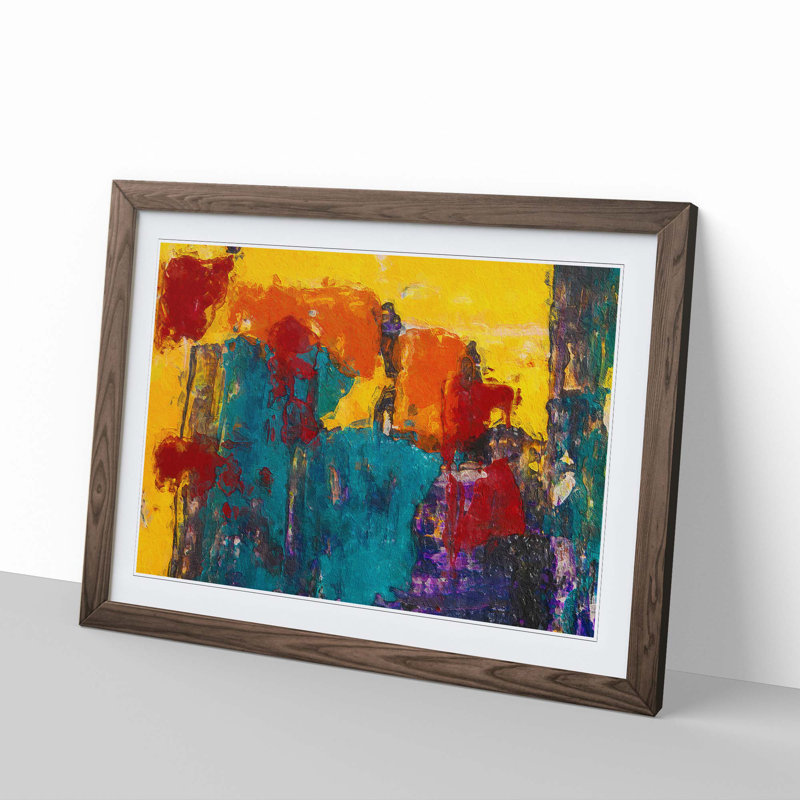 Abstract Vol.64 by S.Johnson - Single Picture Frame Print, Walnut Framed, 24cm H x 33cm W x 2cm D