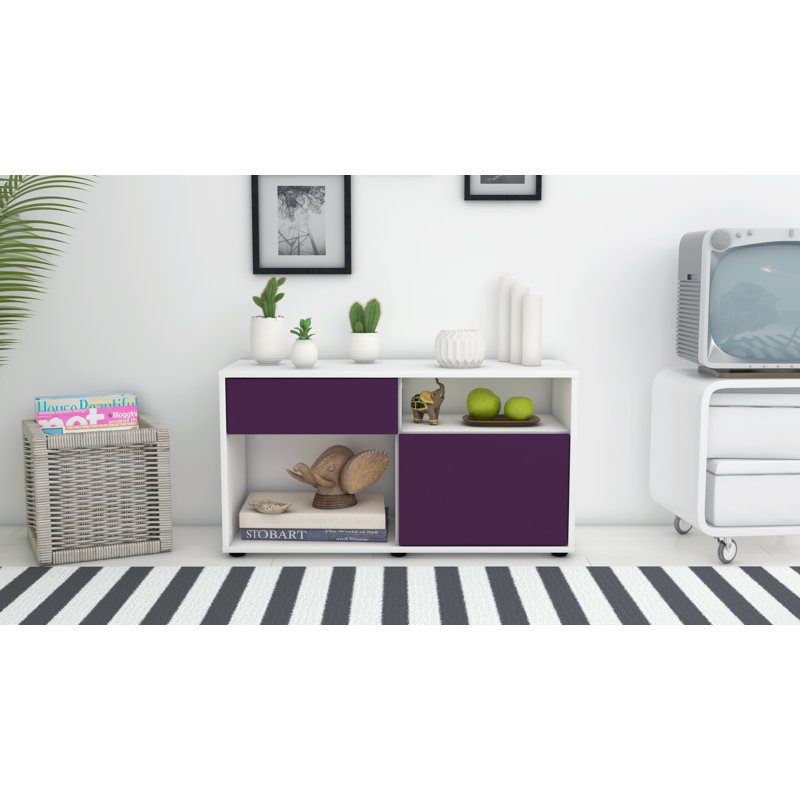 Stephan 92cm W 1 - Drawer Chest of Drawers, Purple / Matte White