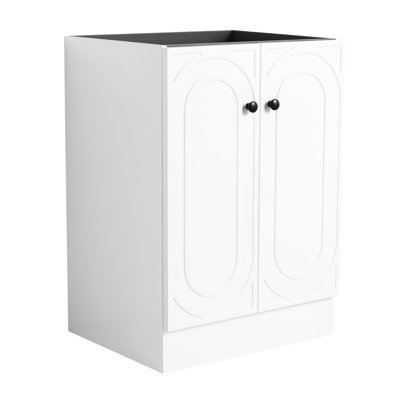 Meuble-lavabo 24 po - Contreplaqué blanc, portes à fermeture en douceur, portes de lavabo modernes