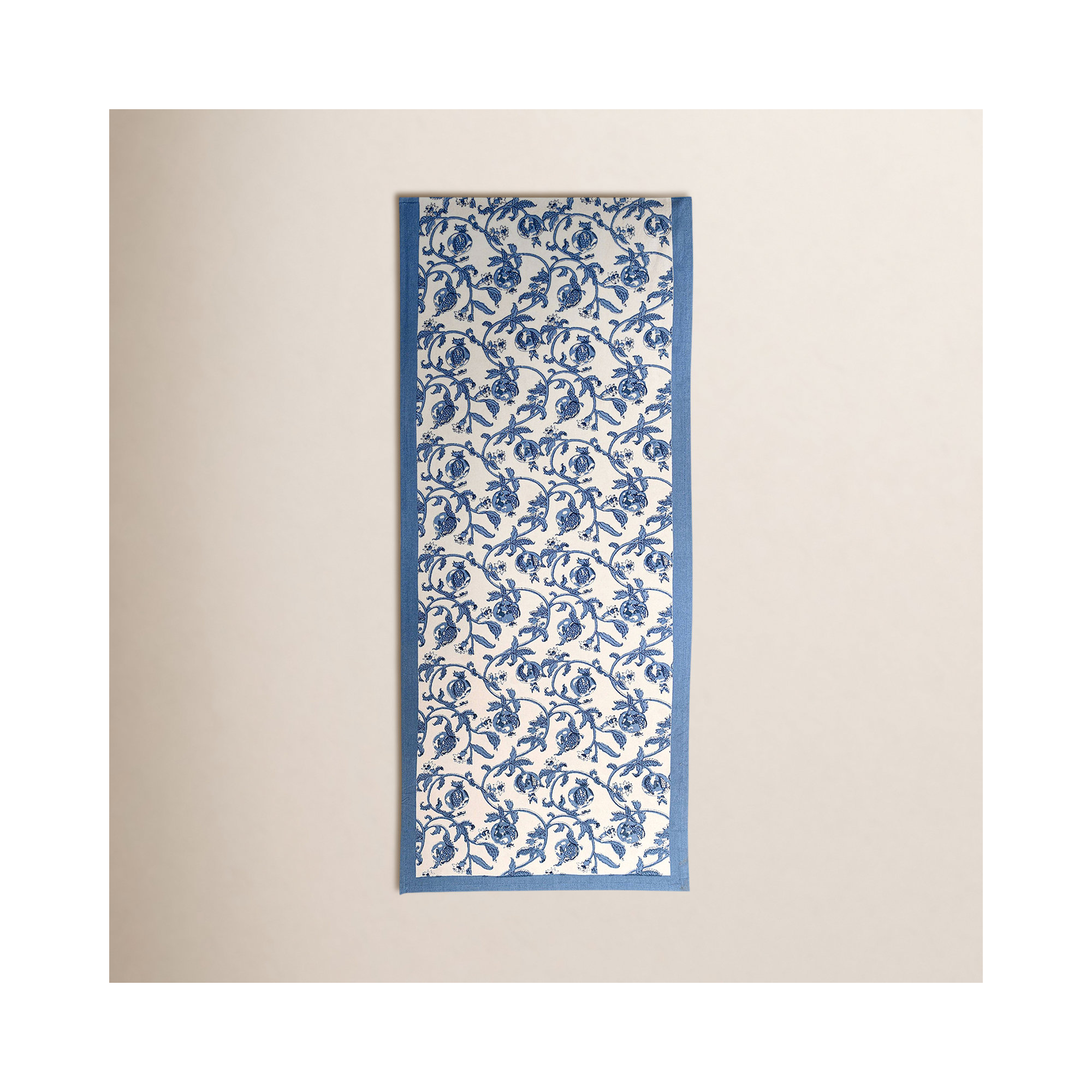 Brona Floral Table Runnner, Blue, 72" L x 16" W