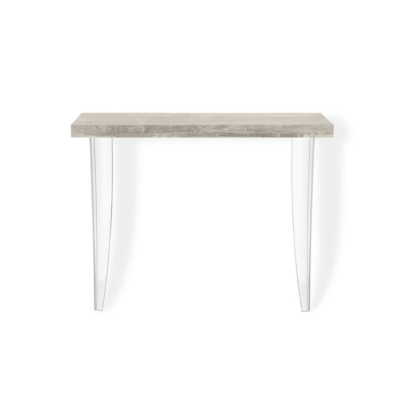 Ostrowski 100cm Solid Wood Top Console Table, Grey Atrium, Transparent