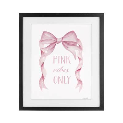 Feminine Pink Vibes Only Framed Print Under Glass, design by Cindy Jacobs