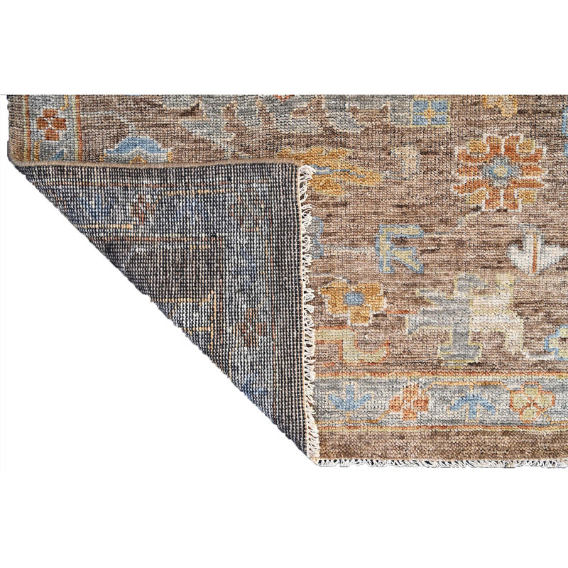 Handmade Wool Floral Area Rug, Rectangle 10' x 14'