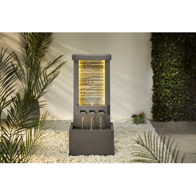 Metal Fountain with Lights