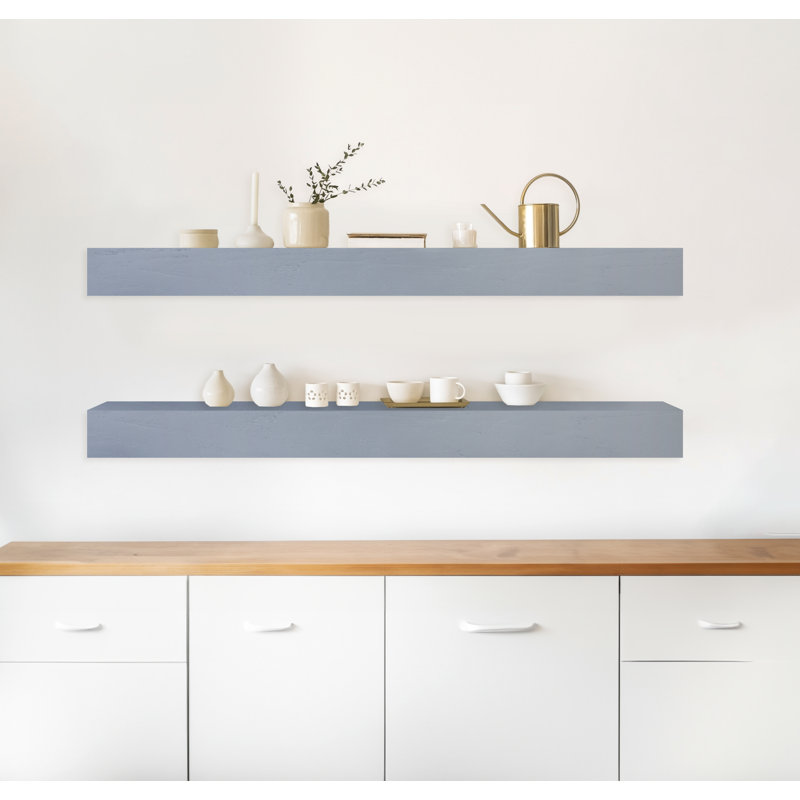 Emerald Lee 2 Piece Oak Floating Shelf, 5" H x 56" W x 5" D