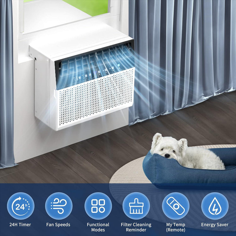 12,000 BTU Window Air Conditioner,Cools 550 Sq.Ft,Quiet,Dehumidifier&ECO mode,Remote Control,for Bedroom,Livingroom,Office