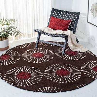 Tapis brun / brun clair en laine touffeté à la main Avayah