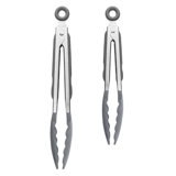 9" & 12" Stainless Steel Silicone Grip Tongs - Set of 2