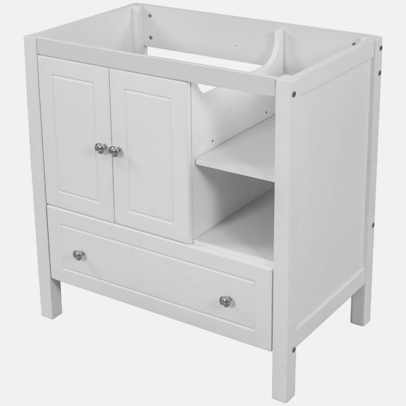 White Pine Wood Freestanding Bathroom Vanity Base