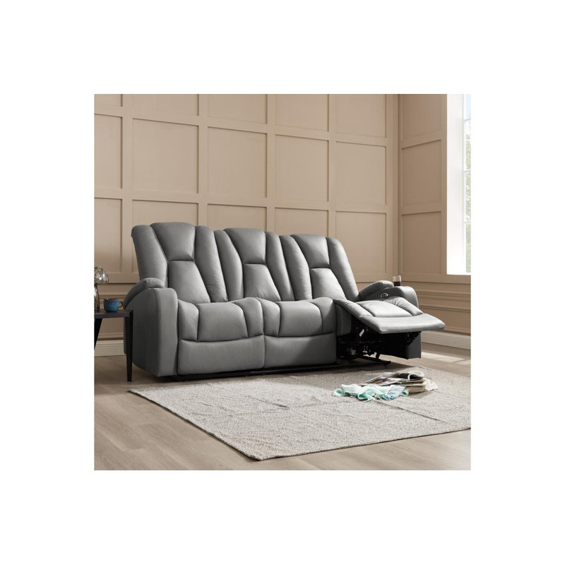 Hinderliter 3 Seater Electric Reclining Sofa, Dark Grey