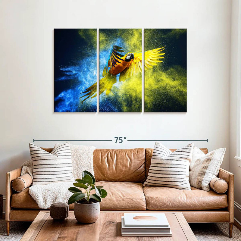 Brampt Striking Macaw, 36" H x 57" W