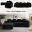 Chenille Boneless L-shaped Sectional Sofa With Curved Armrests And 4 Pillows, , Space-saving Compressed Design, Left-facing-1790057361