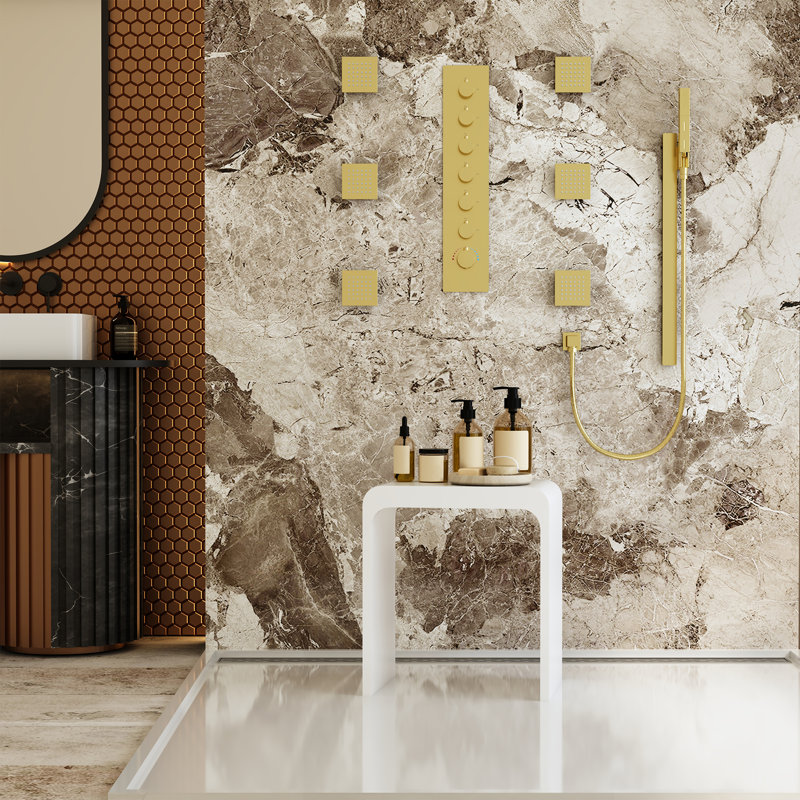 Casainc Riverside Freestanding Solid Surface Bathroom Shower Stool Shower Bench Shower Chair
