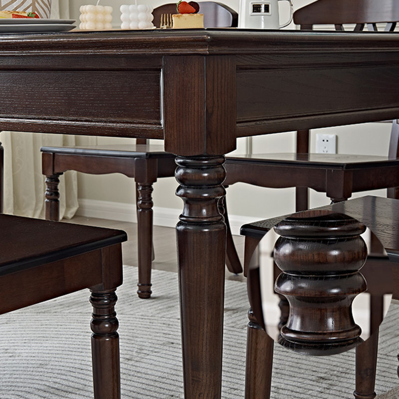 Sylvanus Rectangular 35.43'' W Dining Set, 7 Pieces: Table, 6 Chairs, 35.43" H x 59" W x 29.92" D