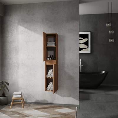 Armoire murale de salle de bain 12 po, 2 portes à fermeture douce, conception flottante (12 x 2 KD)