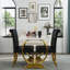 Ensemble de table de salle à manger 5 pièces Glam Gold avec 4 chaises en cuir noir et or-1558568107-1558568108-1558568112