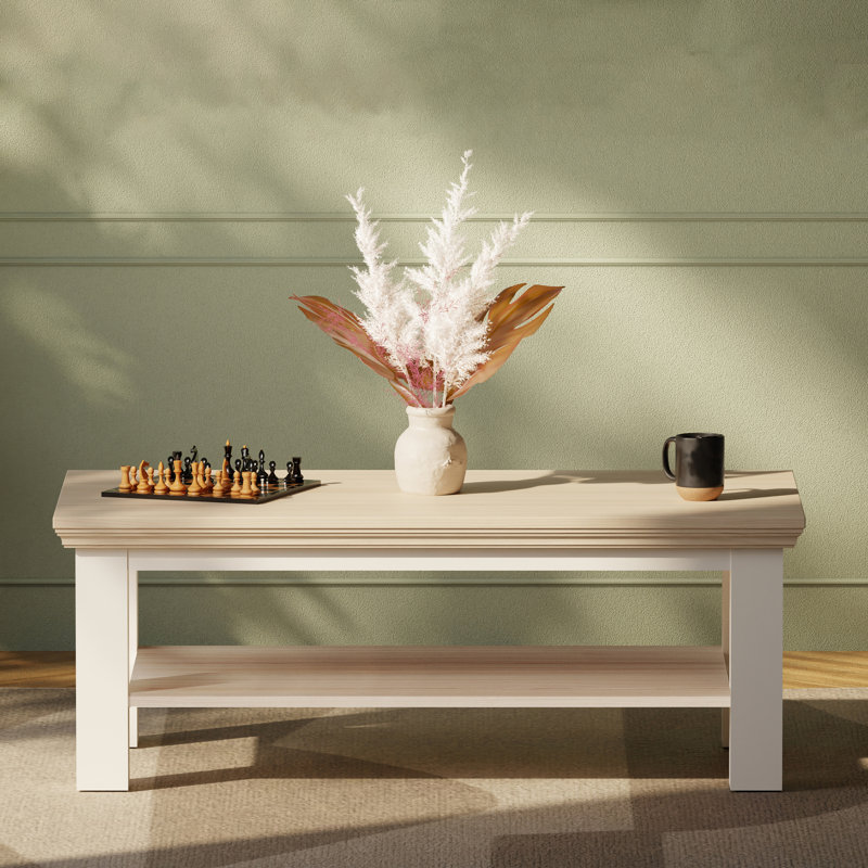 Coffee Table with Storage, White