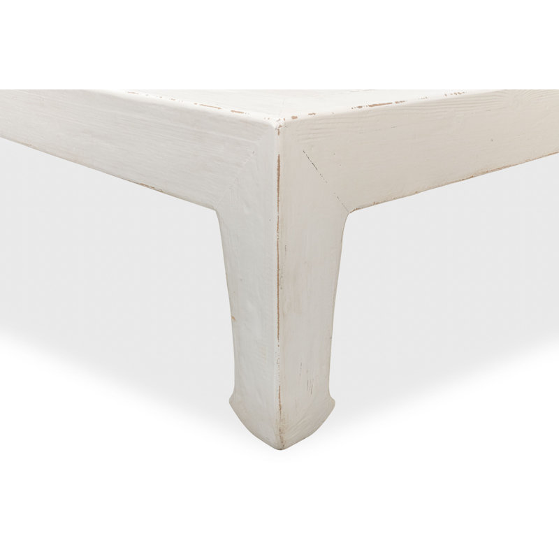 Classic Chinese Solid Wood Coffee Table, White