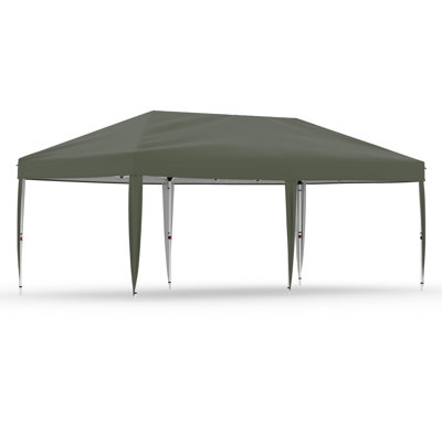 Heavy Duty Pop Up Canopy Tent 10x10/10x20 FT – 210D Oxford Outdoor Gazebo, Rust-Proof Frame, Adjustable Height, Roller Bag, 4 Sandbags, UV Protection, Single Button Setup
