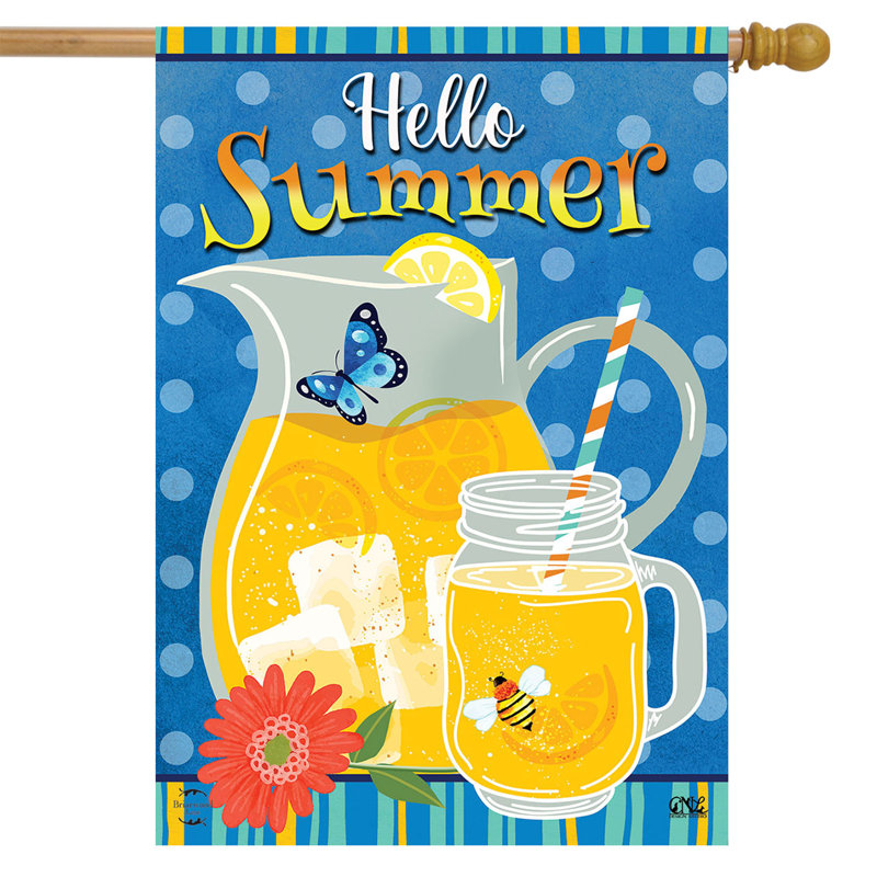 Hello Summer Lemonade House Flag