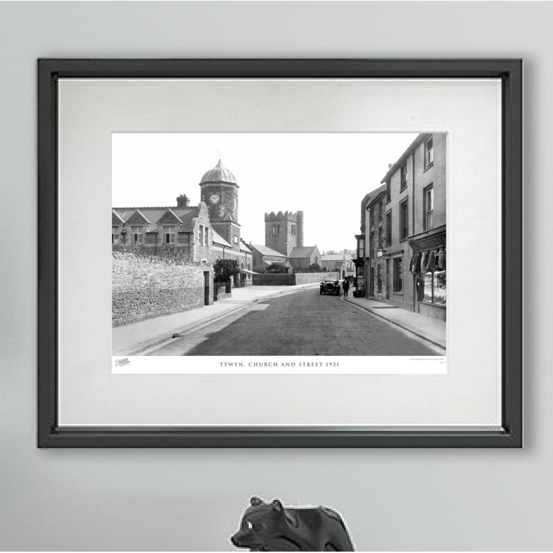 Tywyn, Church And Street 1921 by Francis Frith - Single Picture Frame Print, 40cm H x 50cm W x 2.3cm D