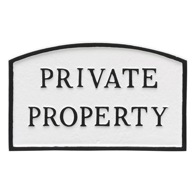 Arch Private Property Statement 2-Line Wall Address Plaque