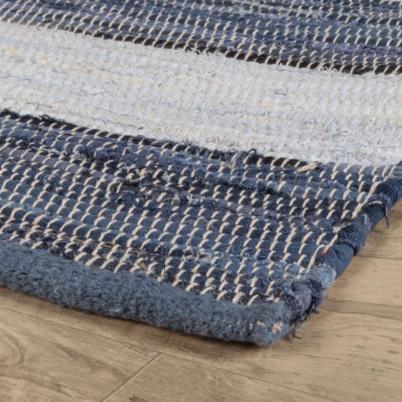 Tapis en coton tissé à la main Remonat, Tapis de couloir 2 pi 5 po x 8 pi