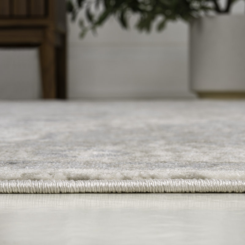 Lilith Vintage Medallion Cream/Light Gray Rug, Rectangle 3' x 5'