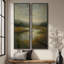 «Green Marsh Landscape with Reflections», ensemble de 2 reproductions d'art murales encadrées sur toile 60 po x 20 po x 2 pièces, 60 po x 30 po x 2 pièces-701325731-701325728