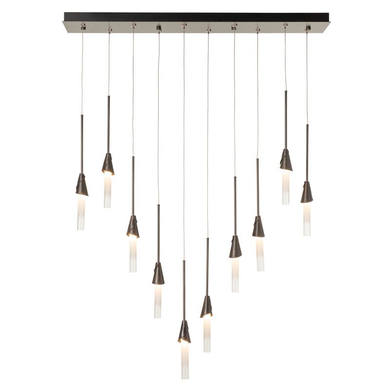 Lilium 10-Light Linear Pendant, Dark Smoke, 90" H