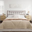Tête de lit grand en métal, hauteur réglable, tête de lit grand seulement pour la chambre à coucher, style maison de campagne rustique, cadre de fixation, assemblage facile, brun-1432054352-1432054354